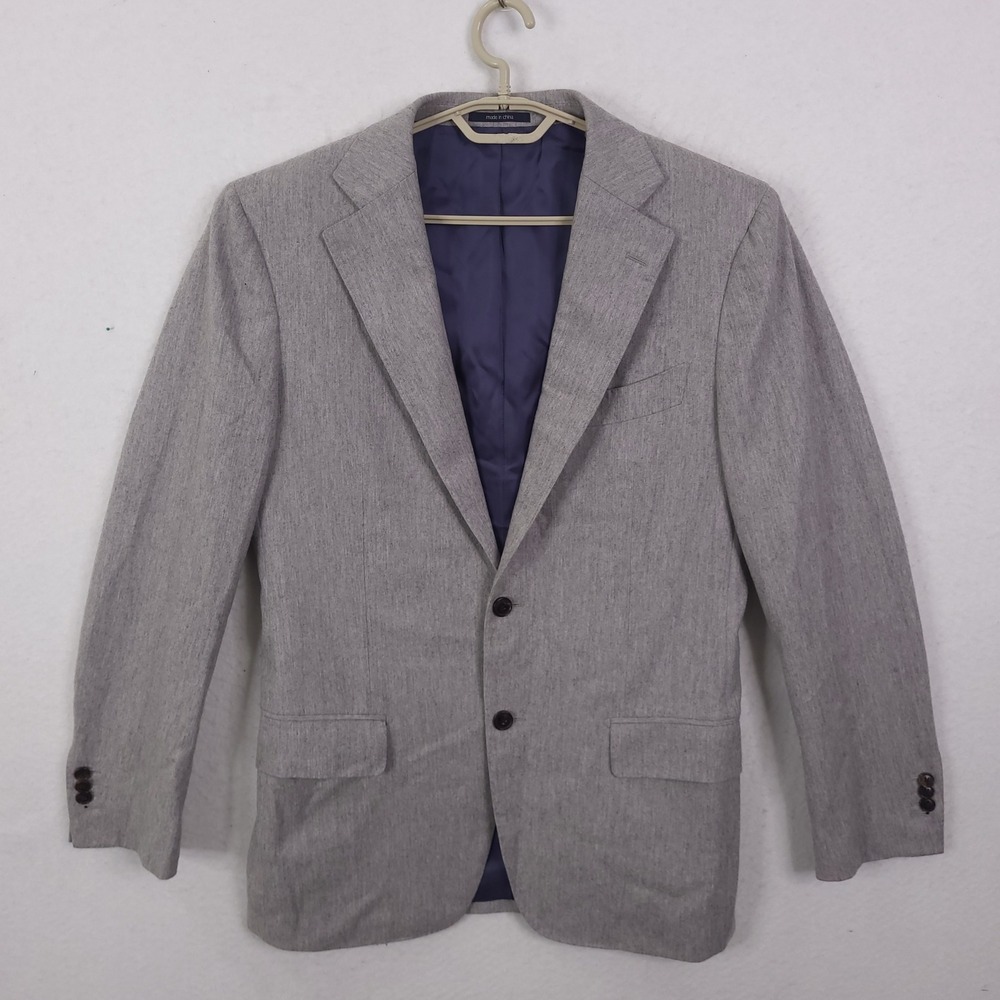 Suitsupply Blazer Mens 38R Grey Wool Cashmere Guabello Flannel Old Money  Coat